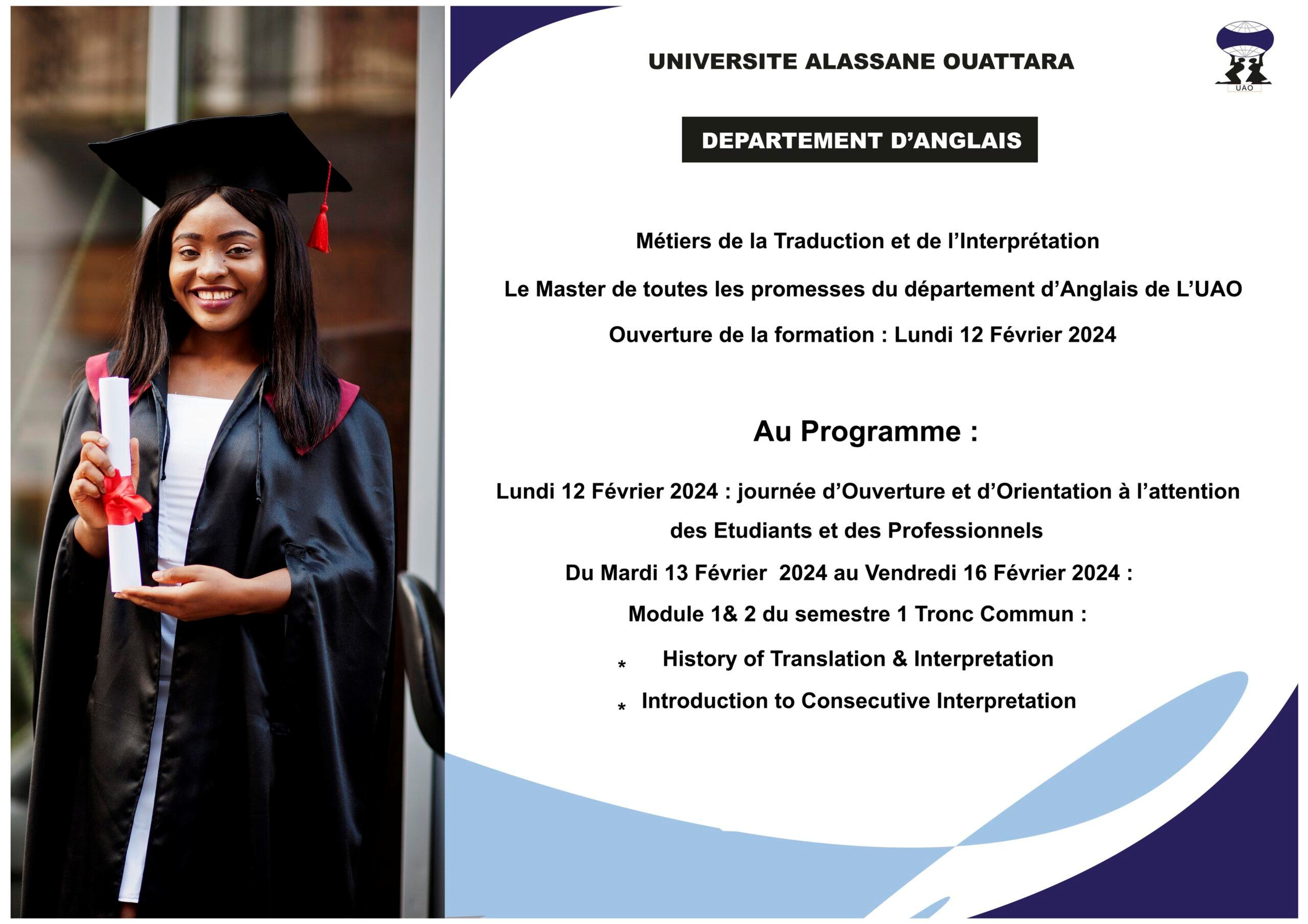 Programmes de Masters professionnels - UAO : Formation aux M…